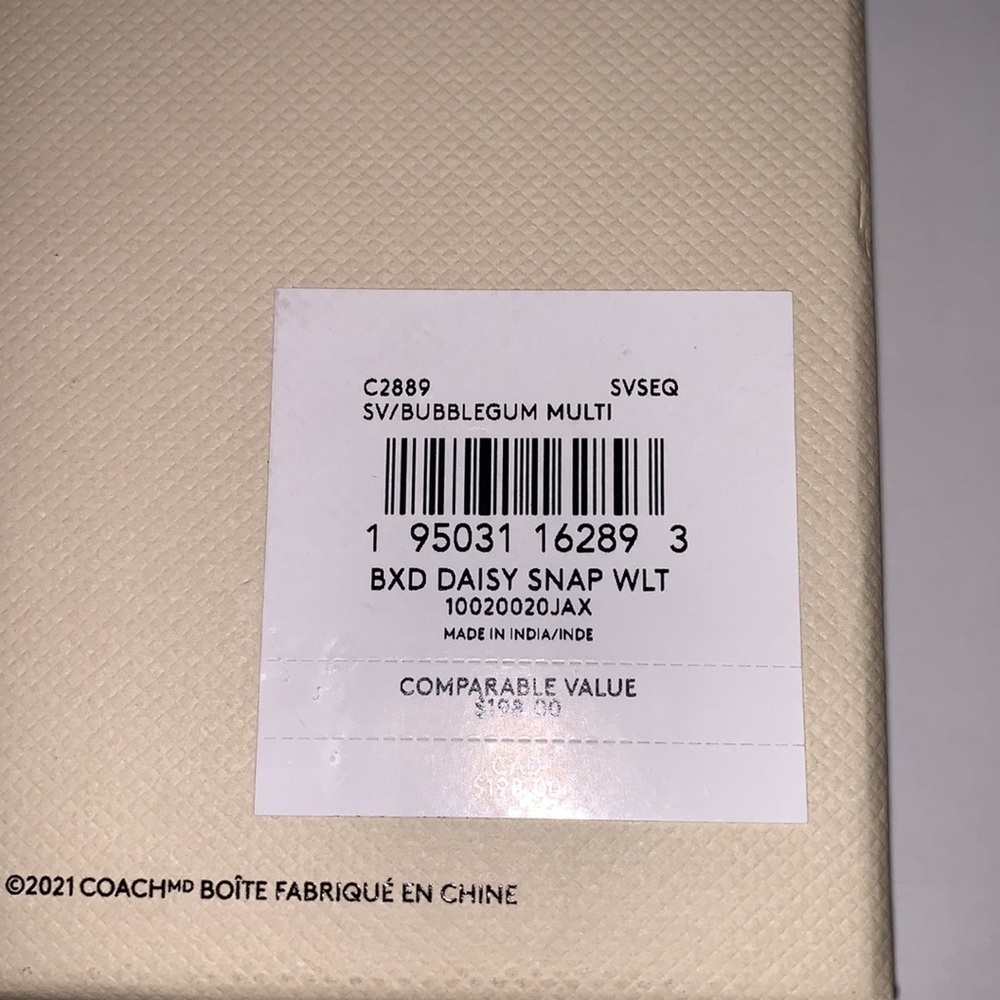 COACH BUBBLEGUM DAISY SNAP WALLET - Picture 10 of 12